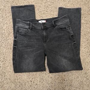 CAbi Dark Gray Cinch Straight Jeans 16 New
